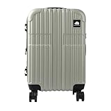 [スカンジナビアンフォレスト] スーツケース キャリーケース マチ拡張 機内持ち込み キャリーバッグ 軽量 頑丈 S/M/L 大容量 3泊 7泊 38L 66L 105L ドリンクホルダー 静音 (ミントグレー, Mサイズ)