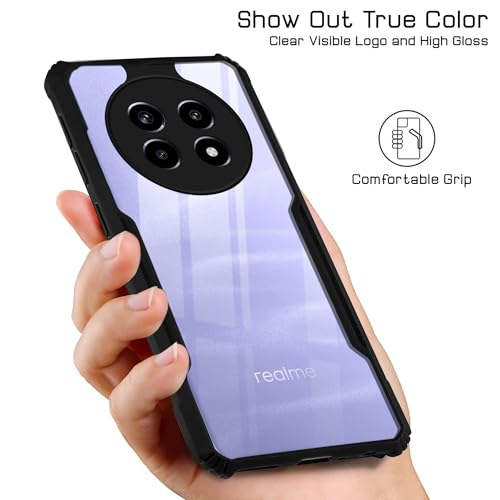 Image of Jkobi Back Cover Case for Realme 14 Pro Lite (Shockproof with Polycarbonate Clear Panel | Professional Black)