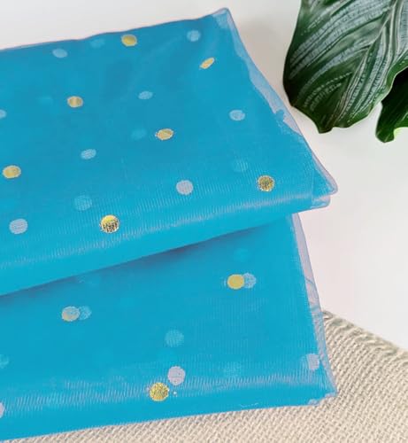 Image of SATYAM KRAFT 5 Meter Multipurpose Net Fabric Cloth for Birthday, Wedding, Valentine, Party, Event, Stage Backdrop, Pooja Background, Tent, Mandap & Festive Decoration Item (Dark Blue)