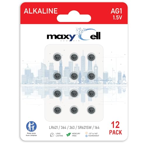 AG1 LR621 Alkalin Düğme Pil 1,5V; Saatler; Araç Kumandaları, İşitme Cihazları ve Elektronik Cihazlar için Uzun Ömürlü – Sızdırmaz (SR621,164,364, GP164 ile Uyumlu) 12'li Paket, Oyuncaklar