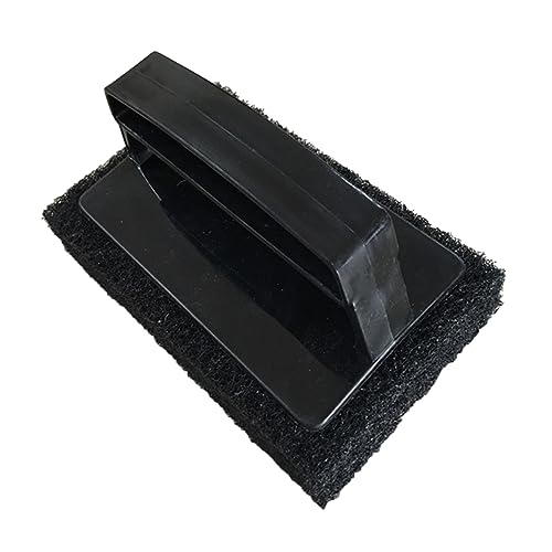 TOVINANNA Strong Sponge Brush with Handle for Kitchen and Bathroom Cleaning Extra Thick Pool Scrubber Durable Decontamination Tool for Shower and Bathtub Black
