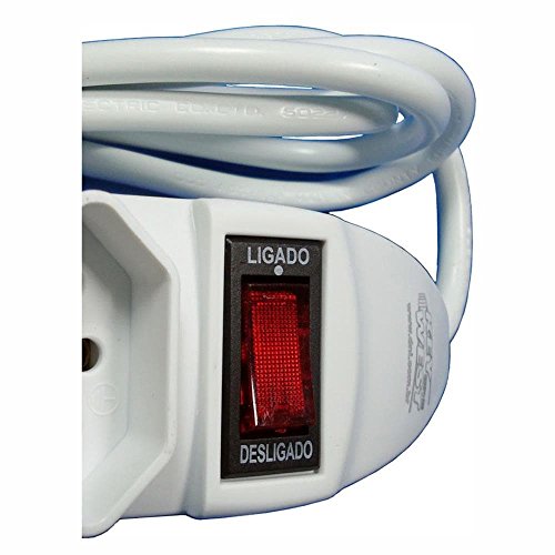 Extensão Elétrica - Filtro de Linha com Chave Disjuntora - 4 Tomadas - 2 Pinos + Terra - DNI 7414