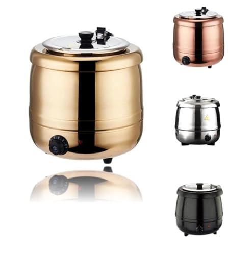 電子温かいスープポット断熱電気加熱恒温スープポットカフェテリアホテル 10L 食品スープウォーマー 業務用ステンレス製 業務用電気スープウォーマー 温度調節機能付き レストランや大家族向け スープポット スープウォーマー ビュッフェレストラン キッチン用品