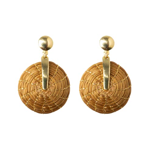 Pendientes Dorados Artesanales Mandala 2cm en Oro Vegetal Cover