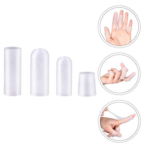 ARTIBETTER 4Pcs Dedeiras Dedo Almofada Claro Mangas Dedo Cuttable Tubos Toe Gel Protetores de Milho