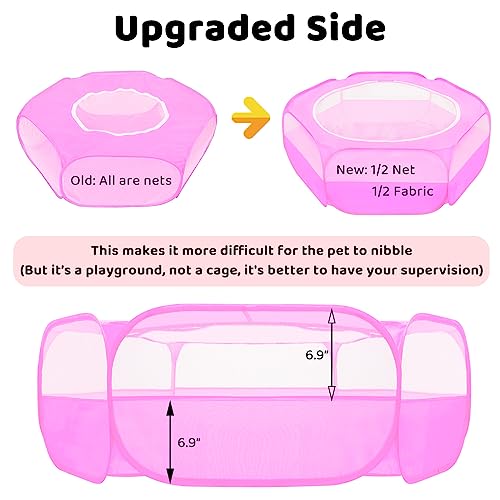 Amakunft Cercadinho Pop-Up Para Pequenos Animais Com Cobertura De Malha, 47'' X 23,6'' X 15''