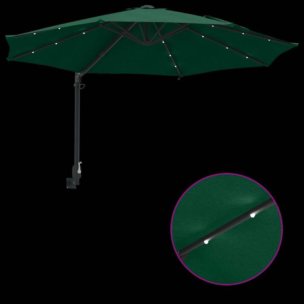 vidaXL Parasolka ogrodowa Zielony 248 x 248 x 148 cm Poliester i Stal