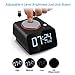 Homtime Black Digital Alarm Clock - Dual USB Charger Ports for Phones Dimmable LCD Screen Snooze Function Designed for Bedroom Office Hotel (AC Adapter not Included)