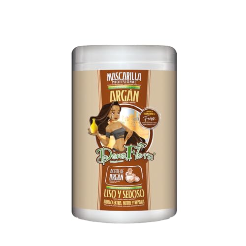 Mascarilla Liso y Sedoso con Argán Dona Flora – Hidratación y Nutrición Intensiva – Cabello Suave, Brillante y Sin Frizz – Sin Sulfatos ni Parabenos – Tratamiento Capilar Profesional – 1 kg