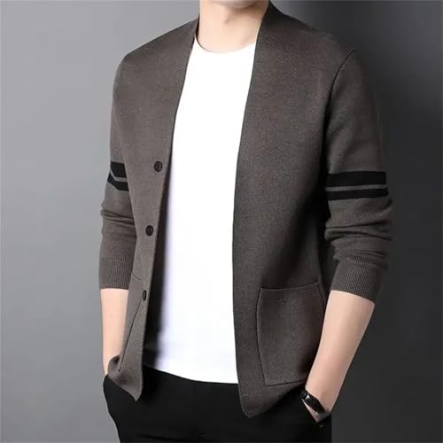 Men Solid Knit Single BreastedCardigan Long Sleeve Sweater Casual Lightweight Solid Tops2