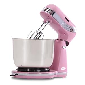 Dash Stand Mixer (Electric Mixer for Everyday Use): 6 Speed Stand Mixer with 3 Quart Stainless Steel Mixing Bowl, Dough Hooks & Mixer Beaters for Dressings, Frosting, Meringues & More - Pink Dash Stand Mixer Electric Mixer for Everyday Use 6 Speed Stand Mixer with 3 Quart Stainless Steel Mixing Bowl Dough Hooks Mixer Beaters for Dressings Frosting Meringues More Pink