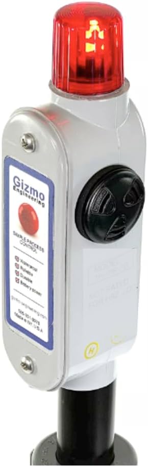 Industrial Tank Level Alarm, Red Warning Light, Water Detection System, White Housing, Safety Monitoring Device (Length 20)
