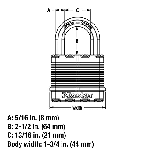 Image of Master Lock M1XDLJ Magnum Heavy Duty Padlock with Key, 1 Pack