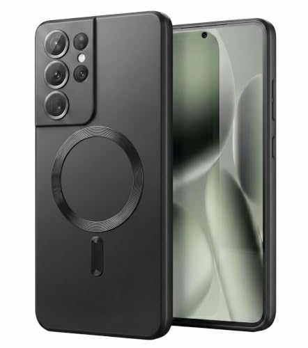 Image of amazon basics Premium Mag-Safe Case for Samsung Galaxy S21 Ultra | Shockproof & Anti-Scratch Cover | Soft Silicone with Wireless Charging | Camera Lens Guard - Black