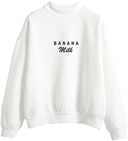 Fashiononly Kawaii Fashion Sweater Banana Milk Tumblr Pastel White Sweatshirt Teen Clothes Women Hoodies, M