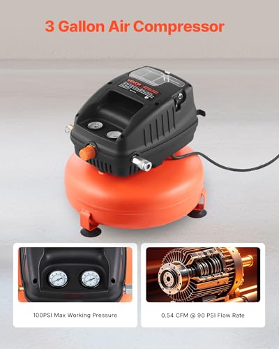 VEVOR 3 Gallon Oil-Free Pancake Compressor