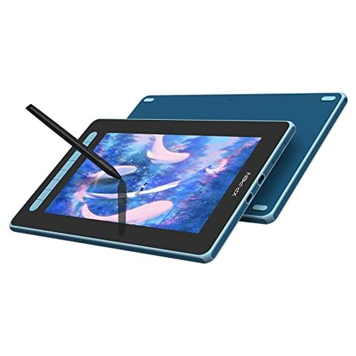 XP-PEN Konstnär 12 (2:a generationen) ritplatta med skärm, grafikpenna skärm med 11,6 tum fulllaminerad skärm, X3 Elite Stylus, stöder Windows, Mac OS, Android, Chrome OS och Linux (blå)