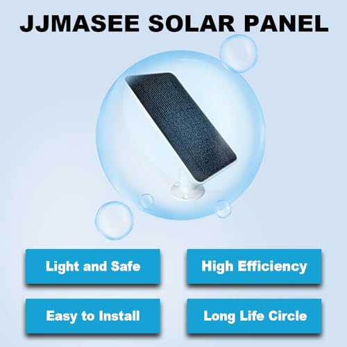 JJMASEE Solar Panel Charger for Arlo Essential Spotlight/XL Spotlight Camera(not for Arlo Essential 2K/2K XL), Micro USB (not Type-C) 13FT Weatherproof Cable and Aluminum Alloy Mount (2 Pack) - Thumbnail 3