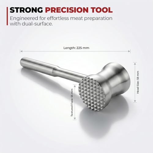 Stainless Steel Meat Tenderizer Tool, Heavy Duty Meat tenderizer Mallet, Premium Meat Masher for Steak and Beef, Hammer Meat Pounder Ground beef chopper tool for Kitchen Cooking Dishwasher Safe by one Source unlimited - Image 2