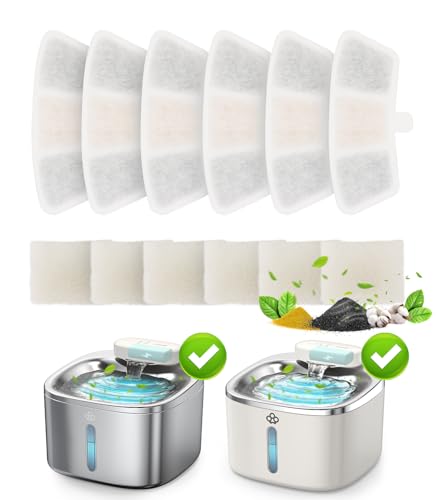 6pcs Replacement Filters for PW04 3.5L Wireless Cat Water Fountain Only for oneisall Fountain B0DNJT76WJ B0DMF2LH3Y and B0DSJ9F3M2