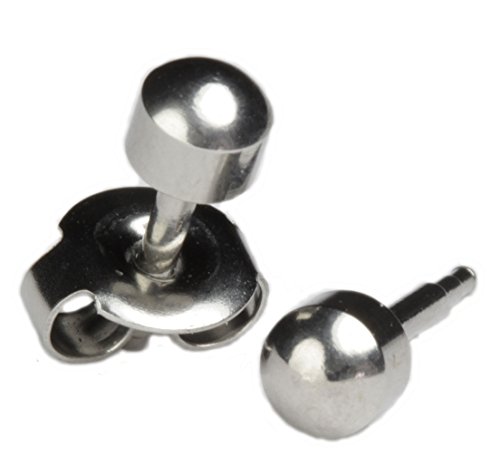 Silver 6 Pairs Of 4Mm 16Ga Stainless Steel Studex Studs Hypoallergenic Ear Piercing Gun Kit Cartilage Earring Stud Hypoallergenic Surgical Steel Baby Earrings For Women #TOP2