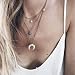 Produktbild Jovono Boho Multilayer Crescent Moon Anhänger Halsketten Fashion Star Halskette Kette Schmuck für Frauen und Mädchen (Gold)