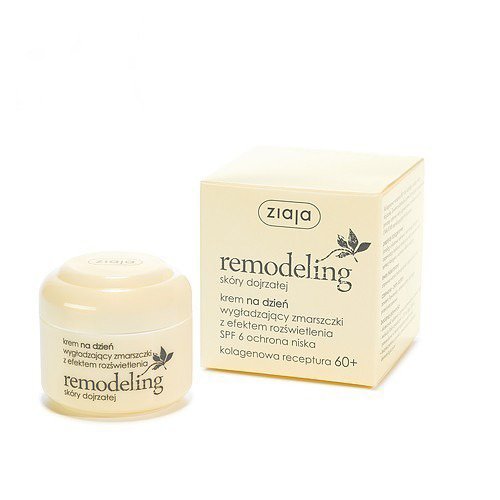 Ziaja Remodeling Crema de día antiarrugas con fórmula de colágeno 60+ para pieles maduras. Crema de día remodeladora de la piel madura 60+ 50 ml