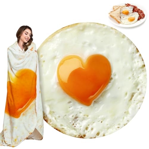 Image of Burritos Wrap Novelty Blanket,Realistic Egg Blanket,Soft Plush Round Throw Blanket for Bed,Couch or Travel