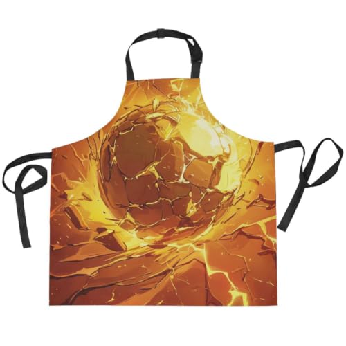 Tabliers de bavette explosion dorée ardente cuisine peinture homme enfant
