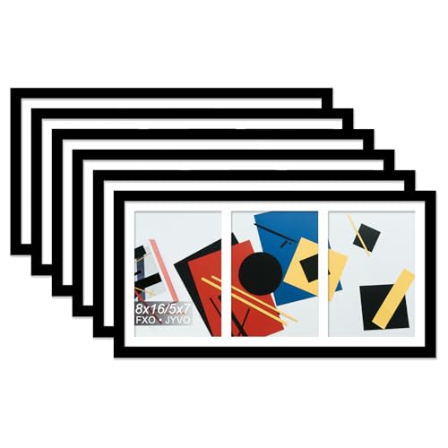 8x16 Collage Picture Frame for Wall Decor, 3-Opening for 5x7 Photo Frames