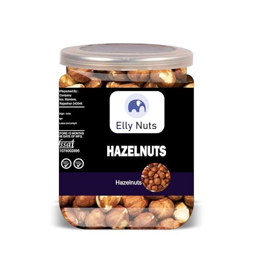 ELLY NUTS Hazelnuts 500 Gram Airtight Container
