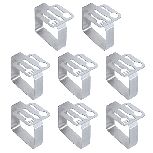Tsnamay 8Pcs Knife And Fork Tablecloth Clips For Outdoor Tables Stainless Steel For Restaurant Picnics Marquees Weddings Graduation Party #TOP22