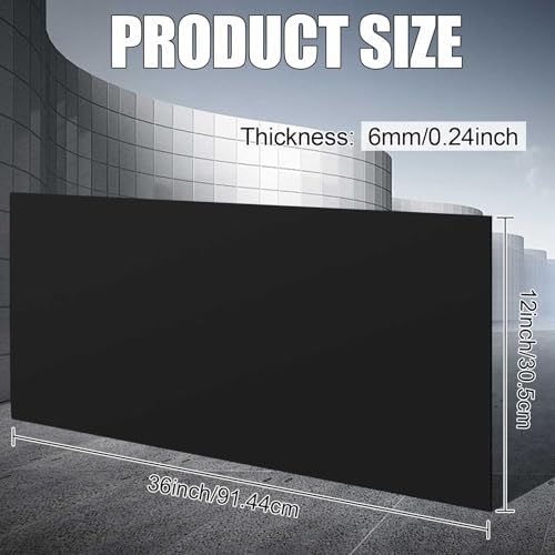 Image of Threehoney 1 Pcs Black HDPE Sheet 1 /4 inch Thick 12 x 36 Inch, HDPE Plastic Sheet High Density Polyethylene Board Flexible Solid Plastic Block for DIY Projects Crafts Machining Home