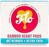 FLO - Mega Pack of Bamboo Night Pads, Winged & Ultra-Thin, Feminine Period Care, Organic Menstrual P