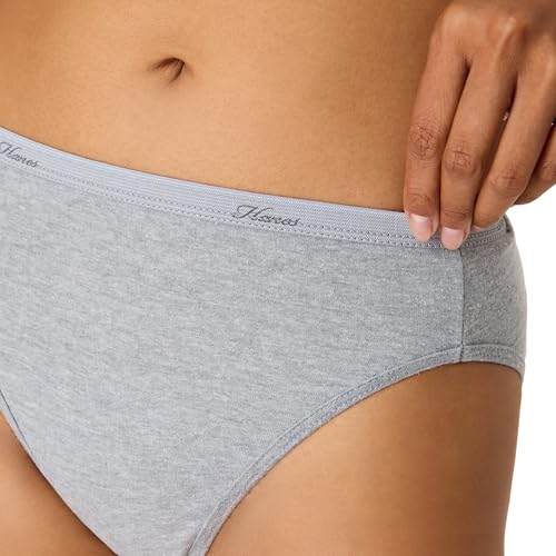 Image of Hanes women's Hi-Cut Panties Pack, Lightweight Cotton Hi-Cuts, 6-Pack (Retired, Colors May Vary)