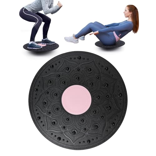 Balance Board, Wackelbrett Ø 30cm, Gleichgewichtstrainer für Erwachsene & Kinder, Yoga und Physiotherapie Board, Geeignet zum Stärken der Stabilität und Ganzkörper Training (pink)