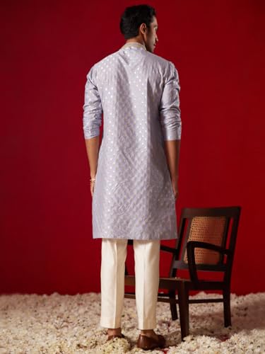 Image of VASTRAMAY Men's Silk Blend Kurta and Pyjama Set