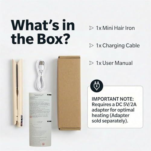 Plancha para Cabello Eléctrica Mini Compacta con USB miniatura 7