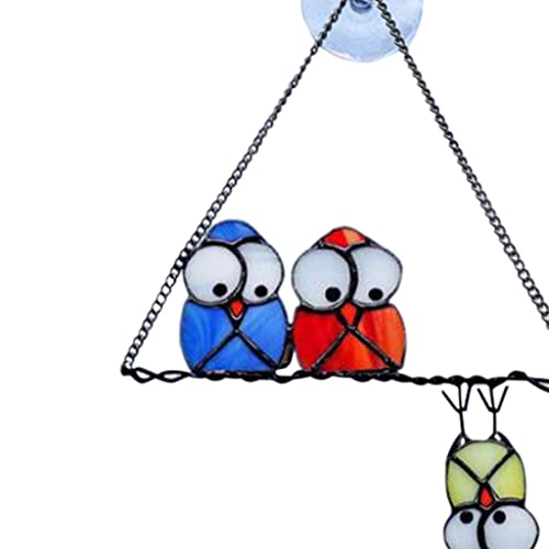 JISADER Pássaros Multicoloridos No Painel Da de Pássaros Pendurados, 16,5x14,5cm