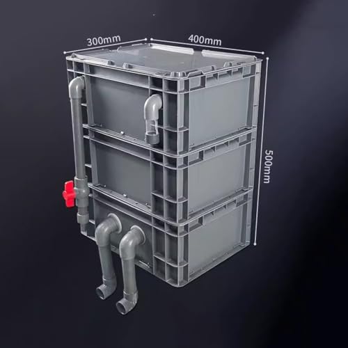 Skrzynka filtrująca, filtr do akwarium, zestaw zewnętrznych filtrów do akwarium, duży system obiegu wody ze zbiornikiem obrotowym, bez pompy, łatwa instalacja - idealny do zbiorników na ryby