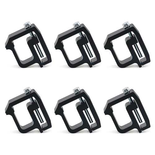 MXSAG New Pack of 6 Heavy Duty Aluminum Alloy Black Truck Bed Cap Mounting Clamps Compatible with Chevy/GMC/Dodge/Toyota/Ford/Nissan & More Pickup