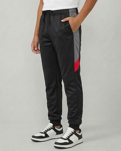 Image of Real Essentials 3 Pack: Boys' Athletic Jogger Sweatpants - Kids Teens Youth Active Sports Pants with Pockets (Sizes 5-18)