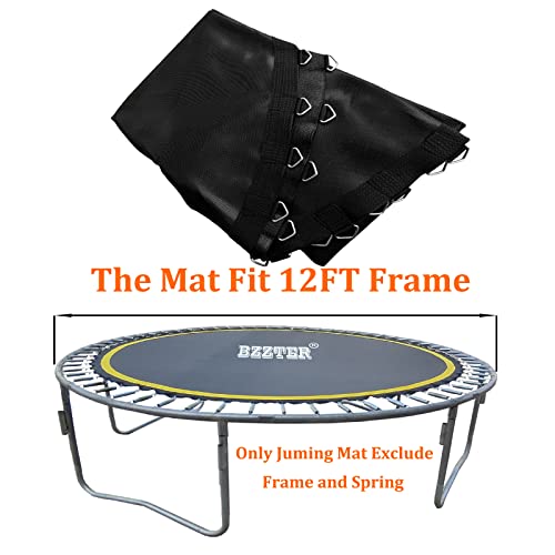 Bzzter Trampoline Mat,Fits 12Ft Round Frame,With 72 Rings & 126.8 Inch Diameter,Fits 5.3"-5.7" Springs,10 Rows Of Stitching For Longer Lasting,W/Pull Hook And Gloves, Replacement Trampoline Mat 12Ft #TOP3
