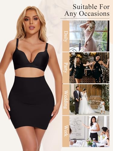 Image of JOYSHAPER Shapewear Slip for Under Dresses Half Slip Tummy Control Dress Skirt Slip Body Shaper