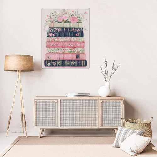 Image of MYBISYMQQ Stamped Cross Stitch Kits - Flower Embroidery Starter Kit for Adult Beginners,Book Cross Stitch Kits Embroidery Kit Arts and Crafts for Beginners 15.7 x 11.8 Inches