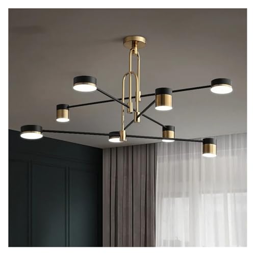 Luminaire décoratif de plafond en fer forgé aux finitions dorées