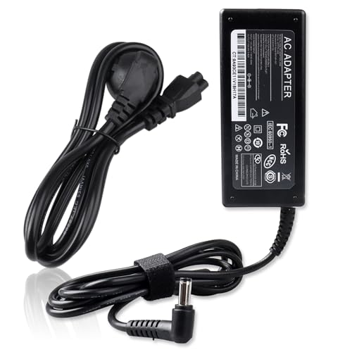 MXJFYY   Cargador Adaptador de CA para portátil (65 W, 19 V, 3,42 A) para Toshiba Satellite C50,C55,C655,C675,C850,C855,C855D,C875,P50,L50,L55,L55D,L75,L300,L305,A100,A105,A200,A305,P200,P750