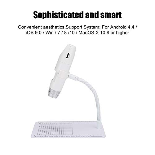 USB Mikroskop, Endoskop mit 1000-facher Vergrößerung 8 LED Digitalmikroskop mit flexiblem Armständer Mini WiFi Mikroskop… – Bild 3