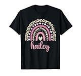 Hailey Rainbow Leopard Personalized Hailey Birthday T-Shirt