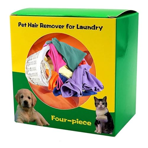 Pet Hair Remover, Laundry Dryer Ball, Reusable Fur Remover, Pet Hair Catcher for Clothes and Bedding, 4 Pack, Dog Fur Remover, Cat Hair Remover